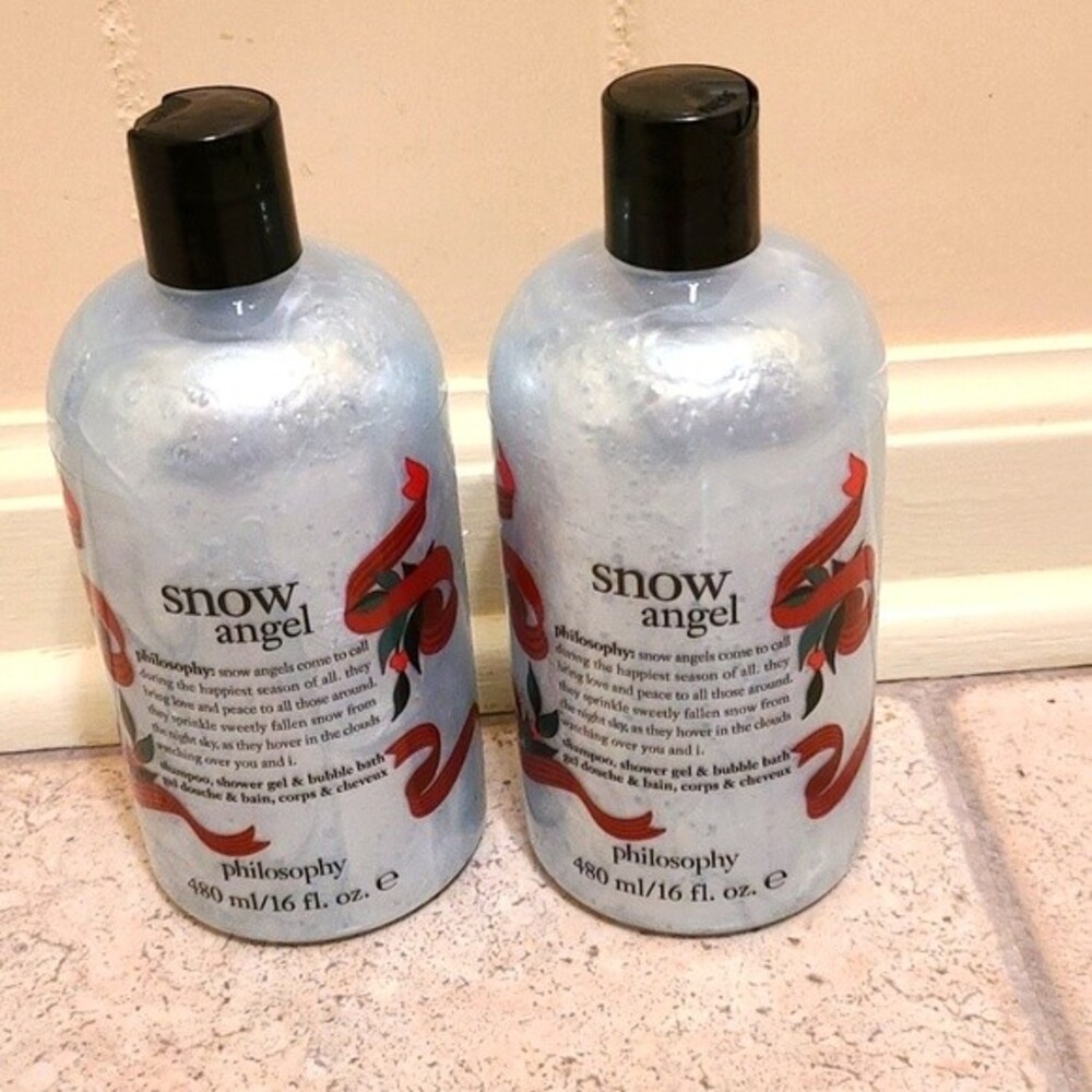 Philosophy Set of 2 Snow Angel 3-in-1 Body Wash, Shampoo, & Bubble Bath 16oz